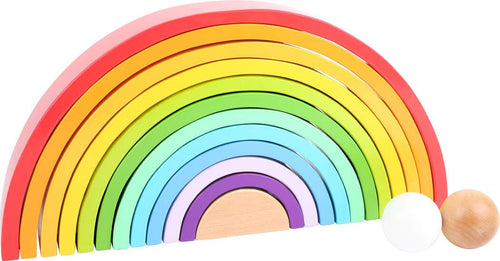 Holz-Regenbogen XL – Stapelspielzeug (12-teilig)