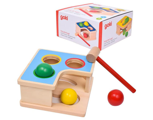 goki Hammerbank & Kugelbahn – 2-in-1 Motorikspielzeug