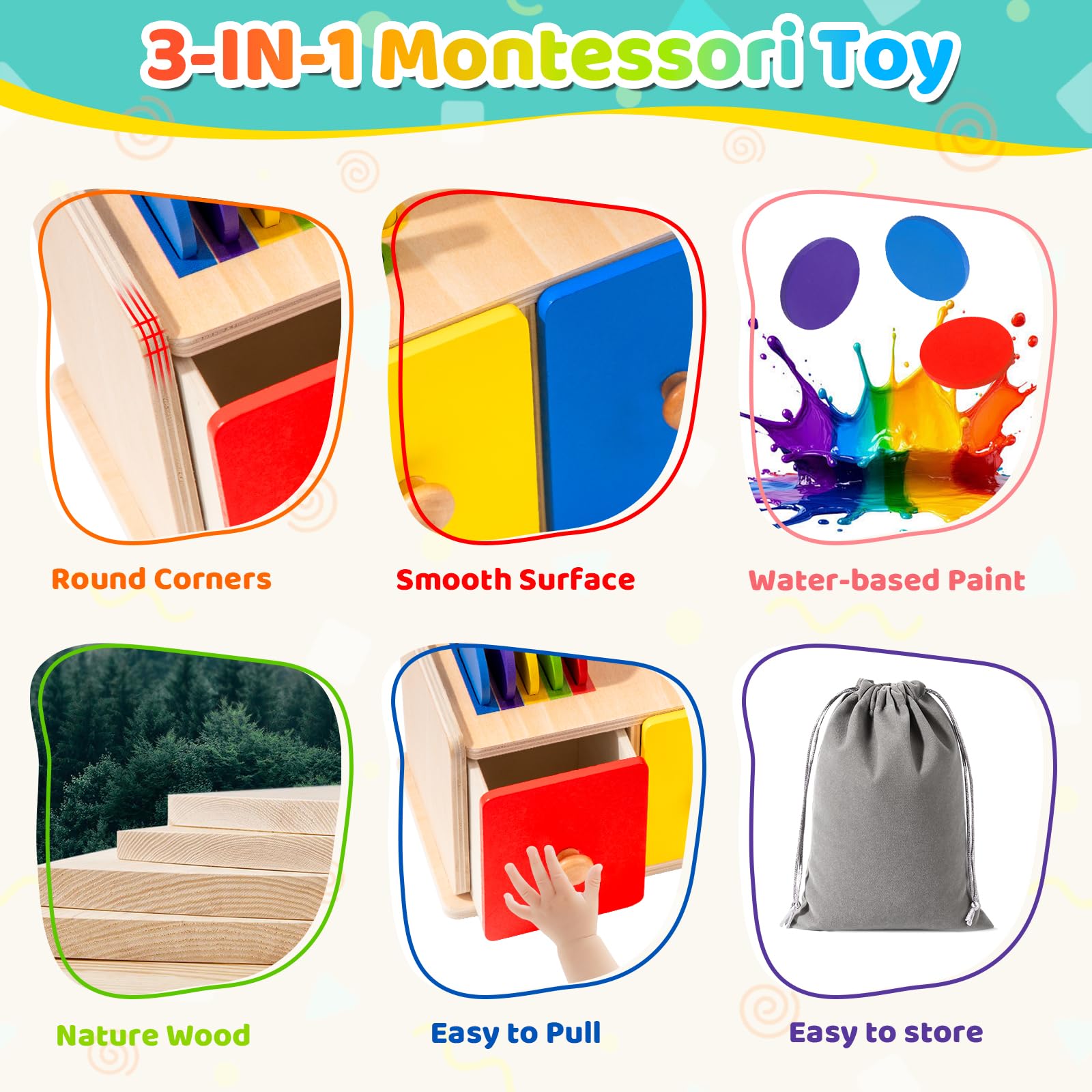 Steckwürfel aus Holz – Formen sortieren nach Montessori