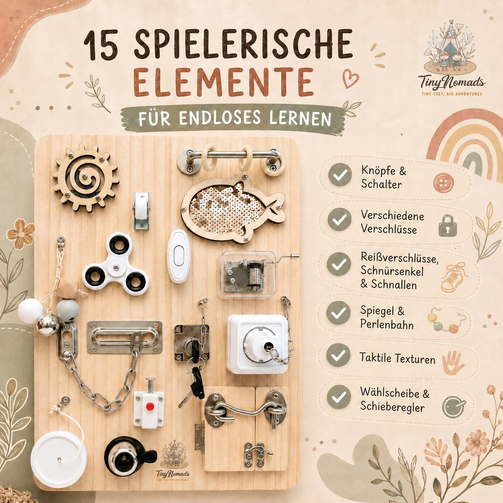 Montessori Busy Board – Activity-Brett für Kleinkinder