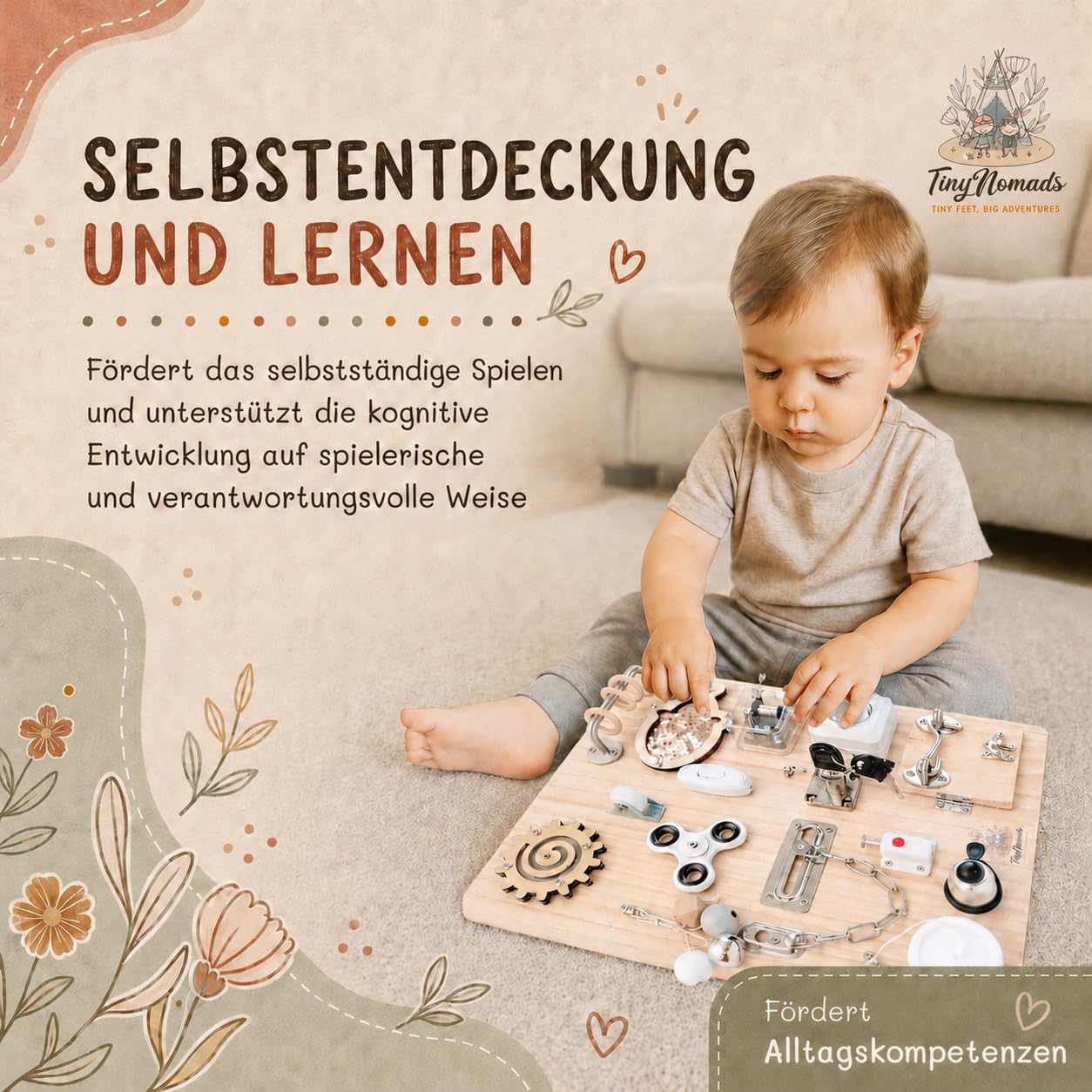 Montessori Busy Board – Activity-Brett für Kleinkinder