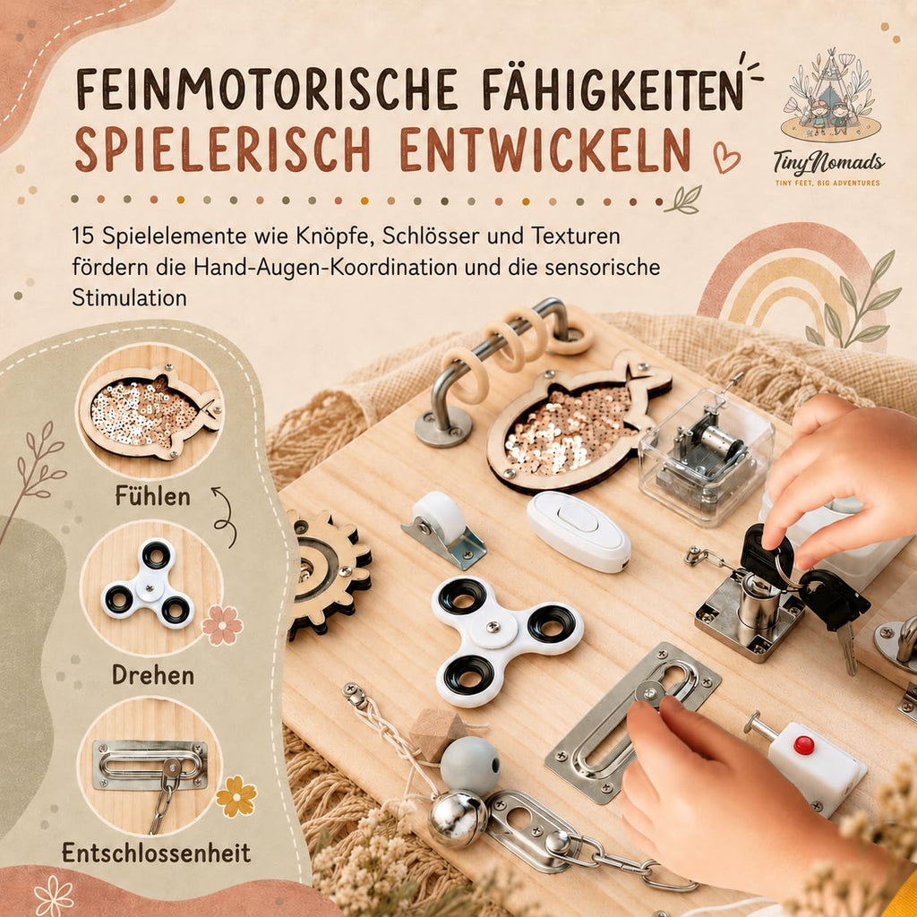 Montessori Busy Board – Activity-Brett für Kleinkinder