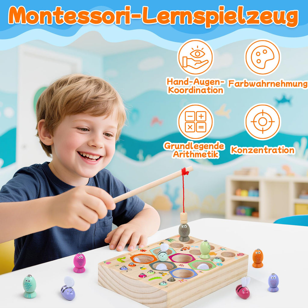 Magnet-Angelspiel aus Holz