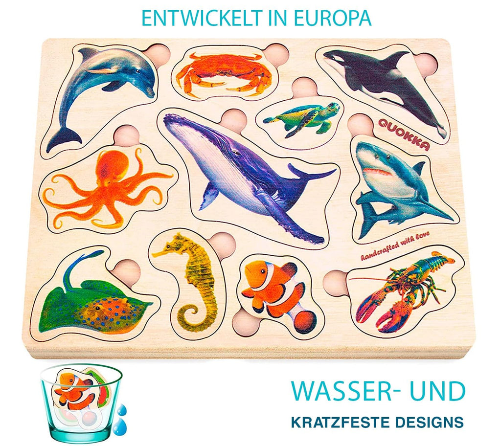 Steckpuzzle-Set aus Holz – Tiere & Formen