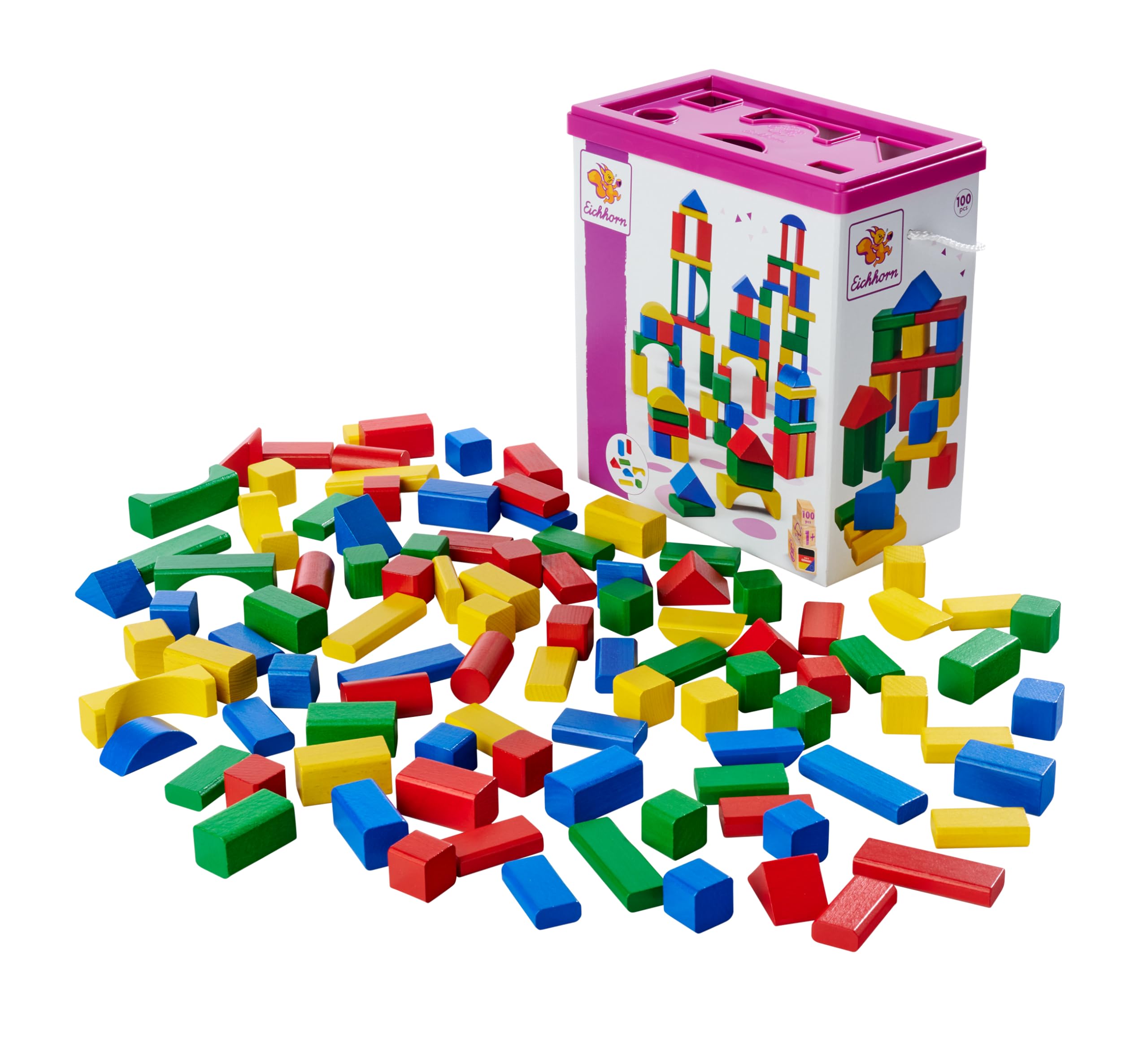 Eichhorn Holzbausteine – 100 bunte Bauklötze