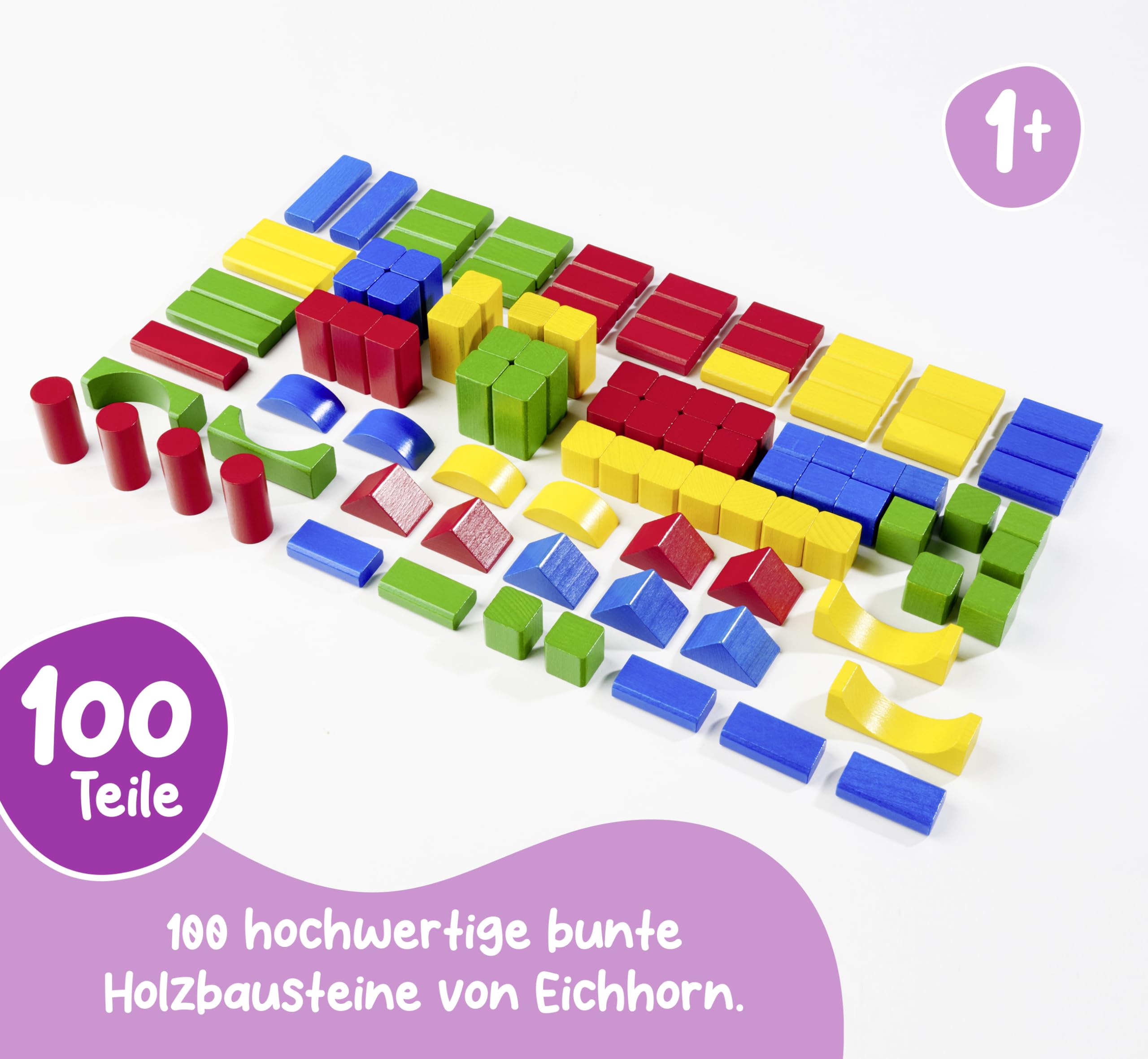 Eichhorn Holzbausteine – 100 bunte Bauklötze