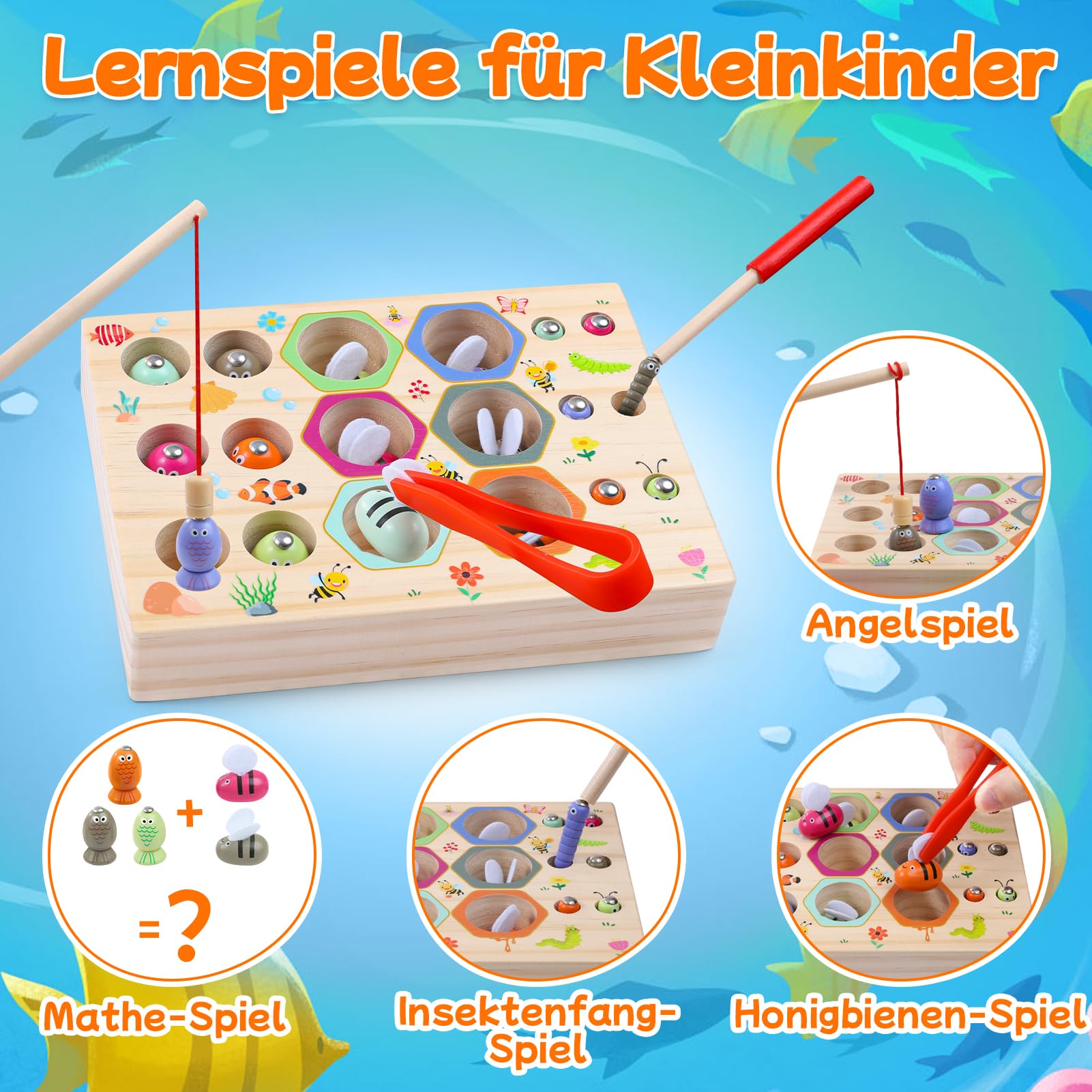 Magnet-Angelspiel aus Holz